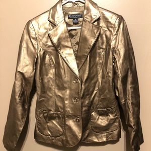 Leather Dialogue gold jacket